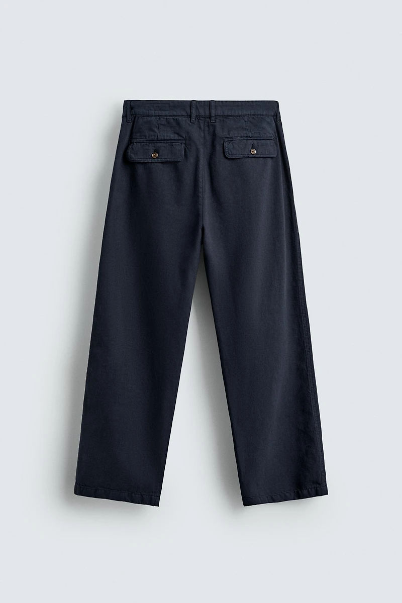WASHED STRAIGHT FIT PANTS