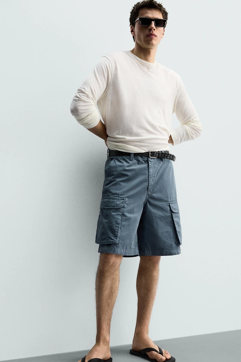 RELAXED FIT CARGO SHORTS