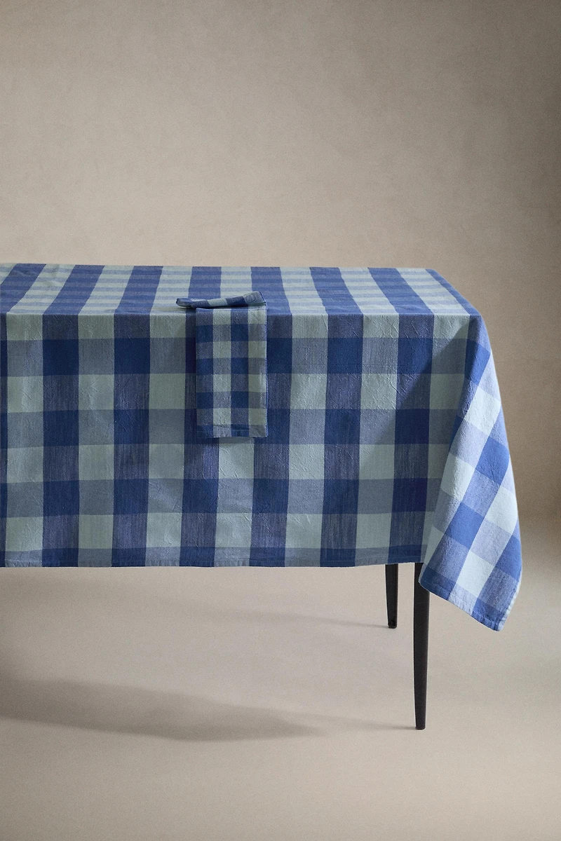 CHECK COTTON TABLECLOTH