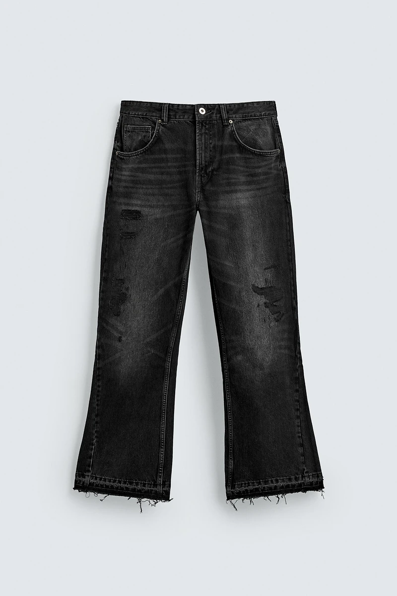 RIPPED FLARE FIT JEANS