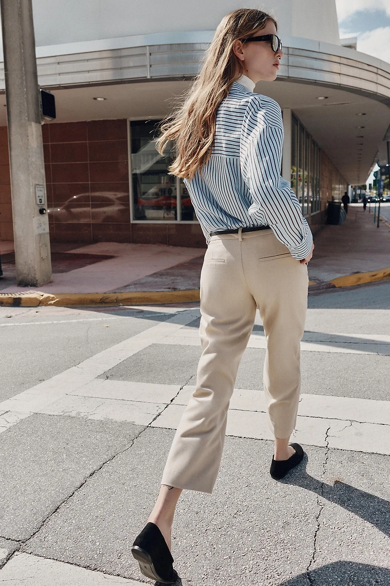 STRAIGHT-LEG PANTS WITH BELT