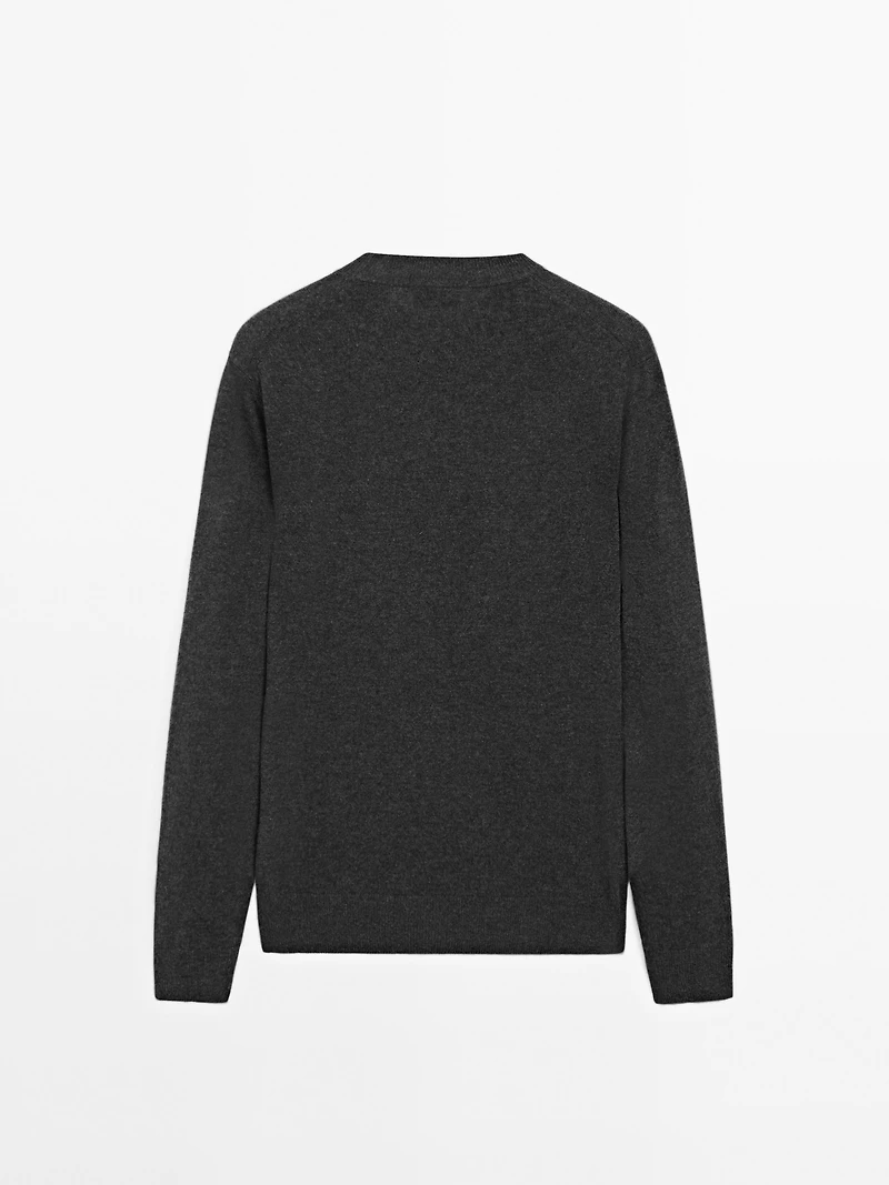 Wool blend crew neck sweater