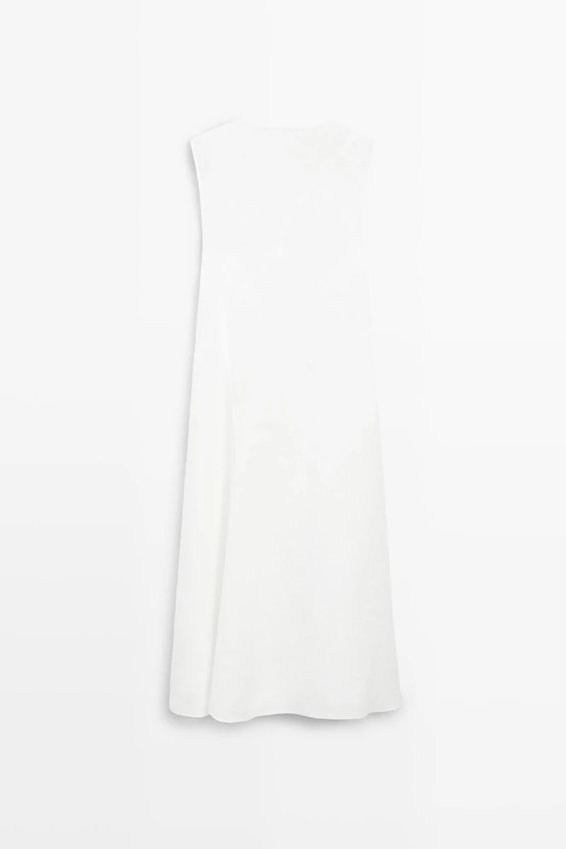 Flowing 100% linen midi dress