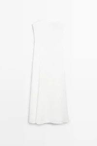 Flowing 100% linen midi dress