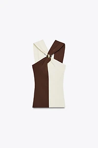 HALTER TOP WITH HARDWARE DETAIL