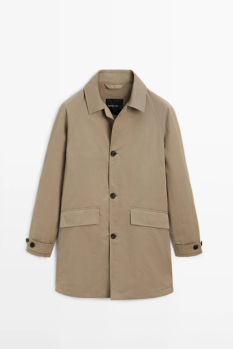 Lightweight cotton blend trench coat