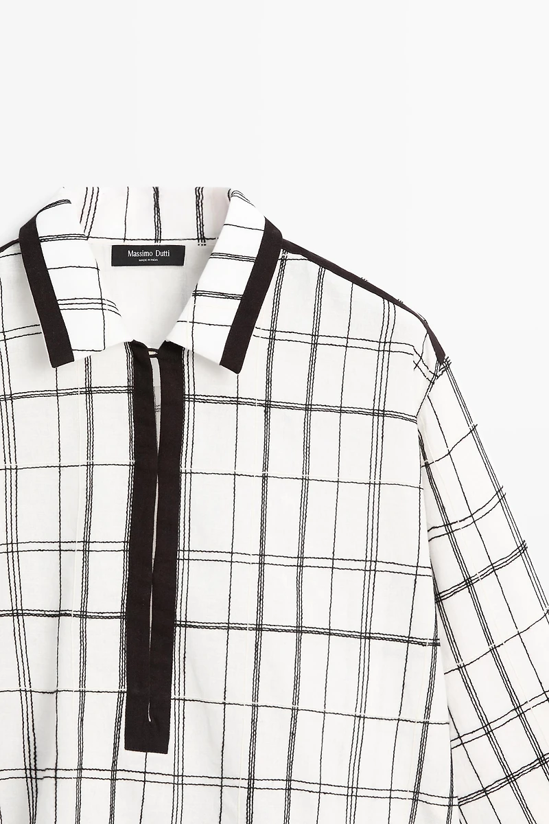 Cotton blend check shirt