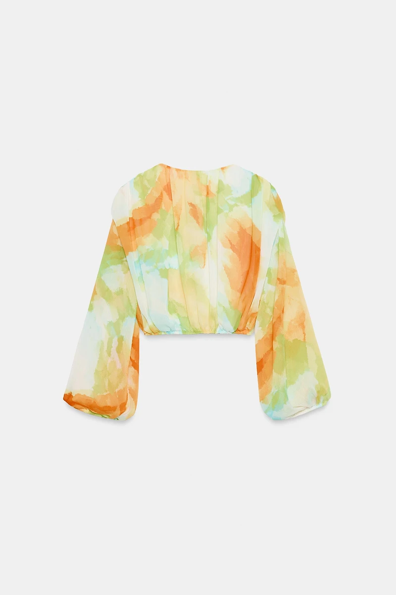 BLOUSE COURTE IMPRIMÉE