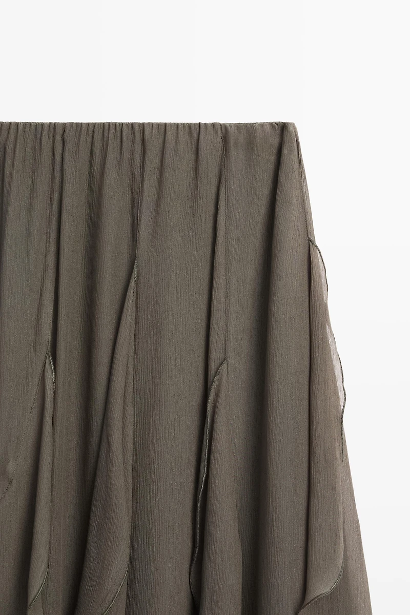 Flowing midi skirt with ruffle detail