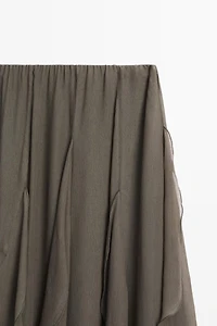 Flowing midi skirt with ruffle detail