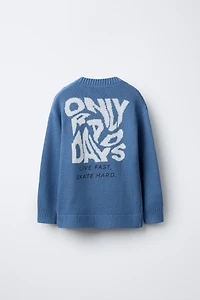 TEXT KNIT SWEATER