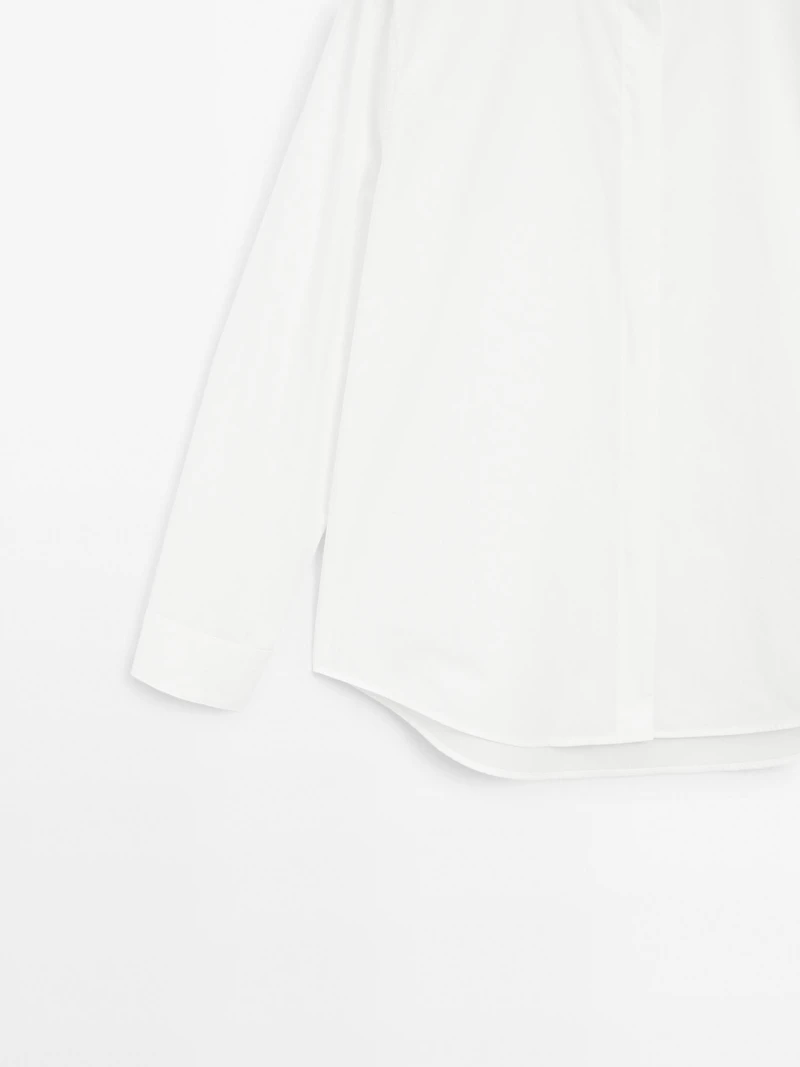 Chemise popeline boutons dissimulés