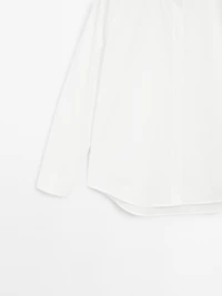 Chemise popeline boutons dissimulés