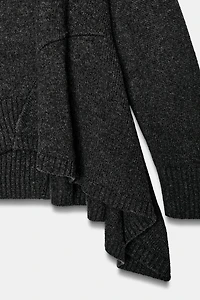 WOOL SWEATER WITH ASYMMETRIC HEM