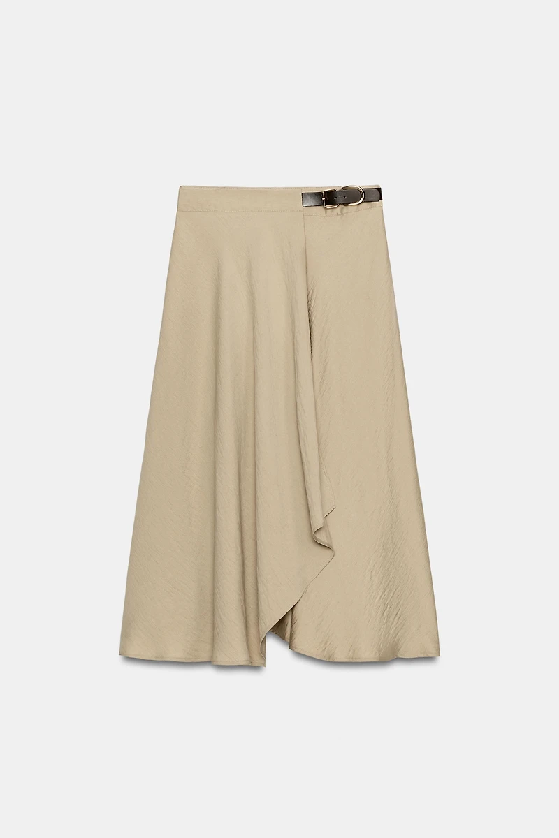 BUCKLE MIDI SKIRT