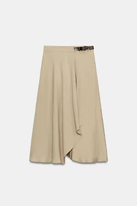 BUCKLE MIDI SKIRT