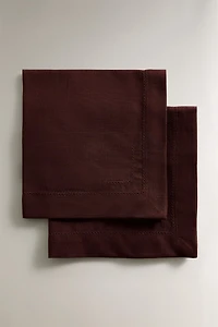 SET OF HEMSTITCHED COTTON NAPKINS (SET 2)