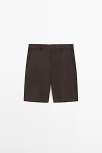 100% linen total look Bermuda shorts