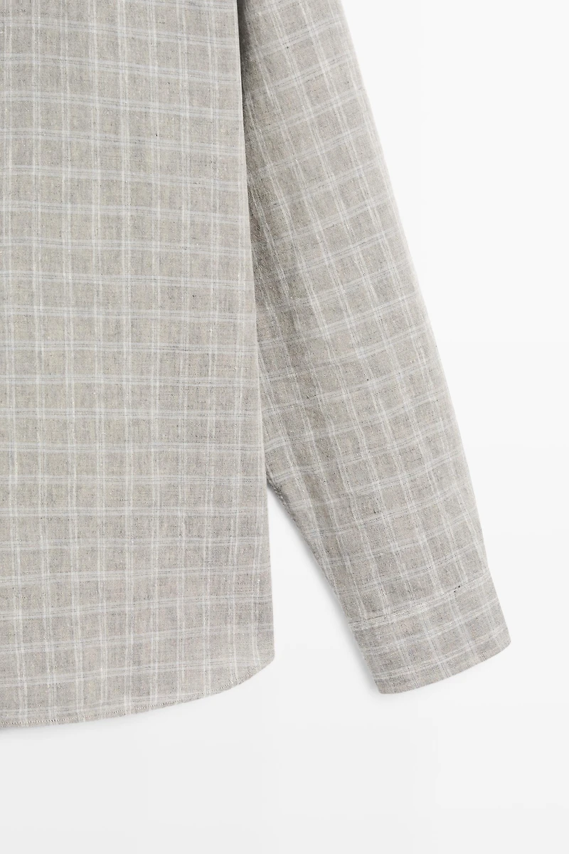 Chemise à carreaux 100 % lin