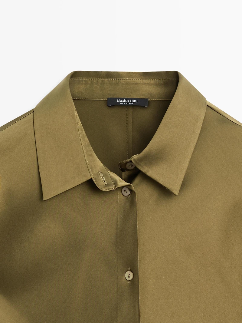 Satin shirt with batwing sleeves