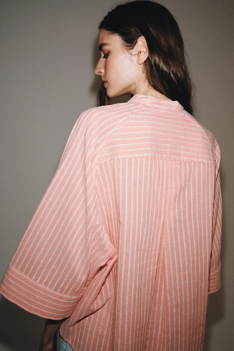 ZW COLLECTION ASYMMETRIC STRIPED SHIRT