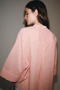 ZW COLLECTION ASYMMETRIC STRIPED SHIRT