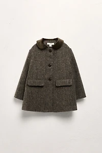 2-5 YEARS / VELVET COLLAR WOOL BLEND COAT LIMITED EDITION