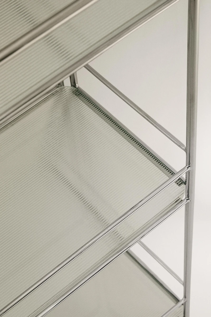 MEUBLE DE RANGEMENT ACIER ET VERRE