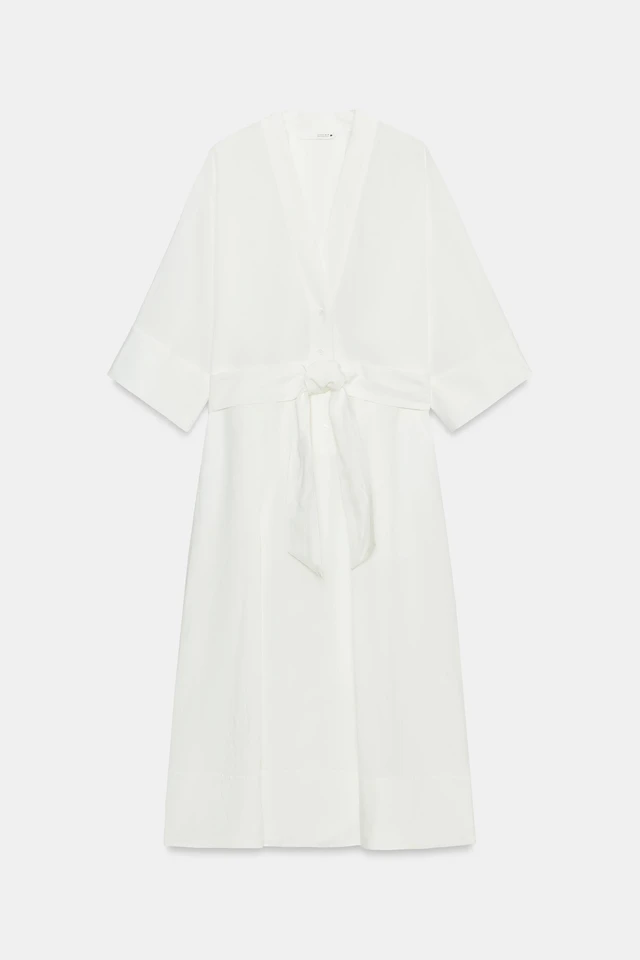 Zara ZW COLLECTION BELTED SHIRT DRESS | Place Rosemre