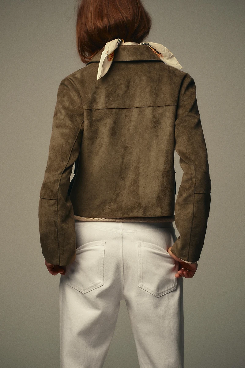 BLOUSON COURT EFFET DAIM