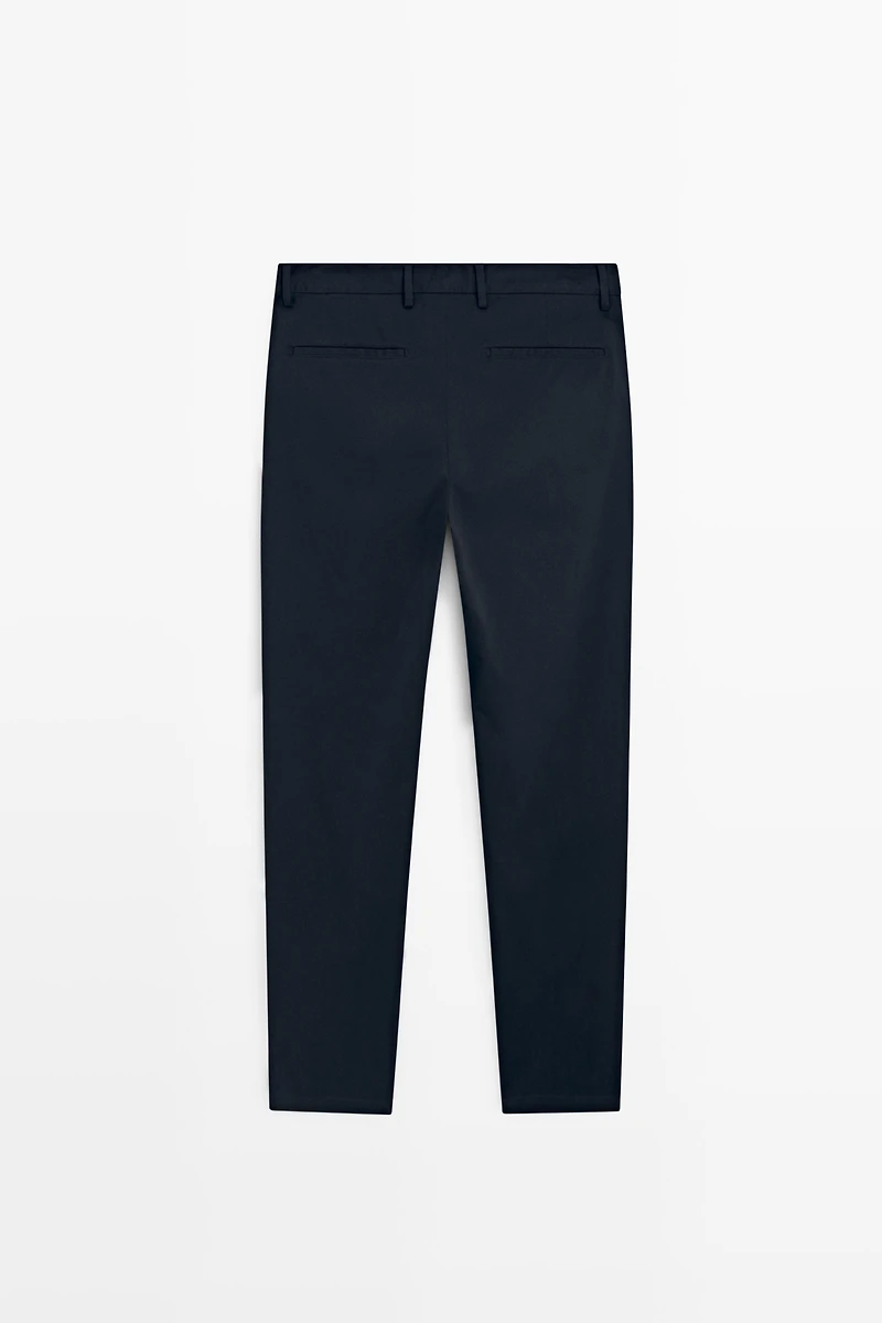 Slim fit cotton trousers