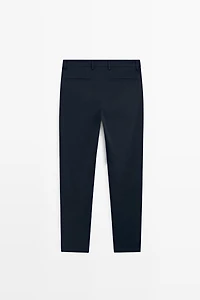 Slim fit cotton trousers