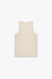 LINEN AND COTTON BLEND STRAPPY TOP