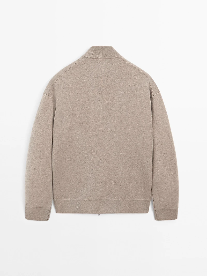 Bomber-style knit cardigan