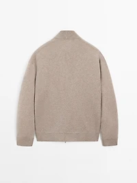 Bomber-style knit cardigan