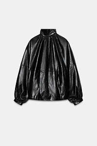 ZW COLLECTION FAUX LEATHER BOMBER JACKET