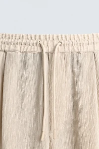 RELAXED FIT EMBOSSED SHORTS