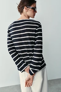 STRIPED HENLEY T-SHIRT
