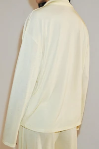 LONG SLEEVE FLOWY POLO SHIRT