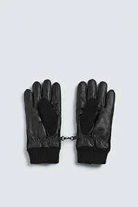 GANTS EN CUIR BIMATIÈRE AVEC MAILLE