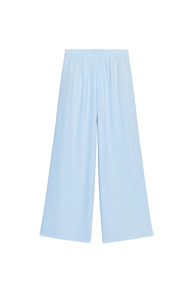 PANTALON LARGE AVEC LIN
