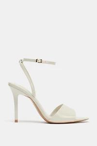 PATENT FINISH HEELED SANDALS