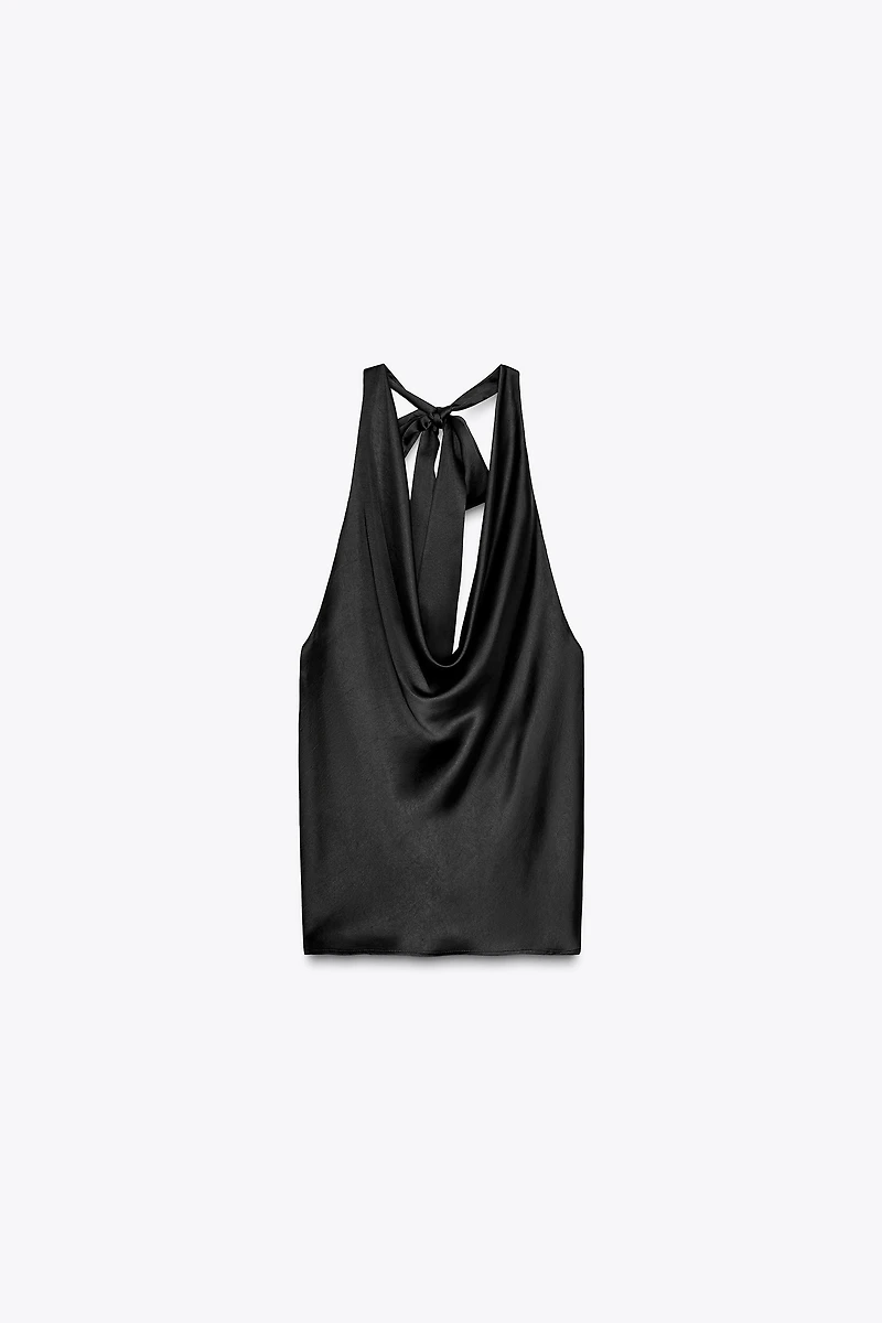 HALTER SATIN EFFECT TOP