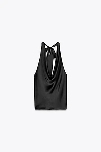 HALTER SATIN EFFECT TOP