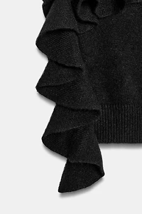 ASYMMETRIC RUFFLED KNIT JUMPER