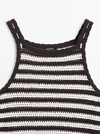 Crochet top with striped detail