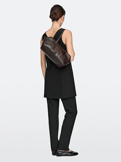 Nappa leather west satchel bag