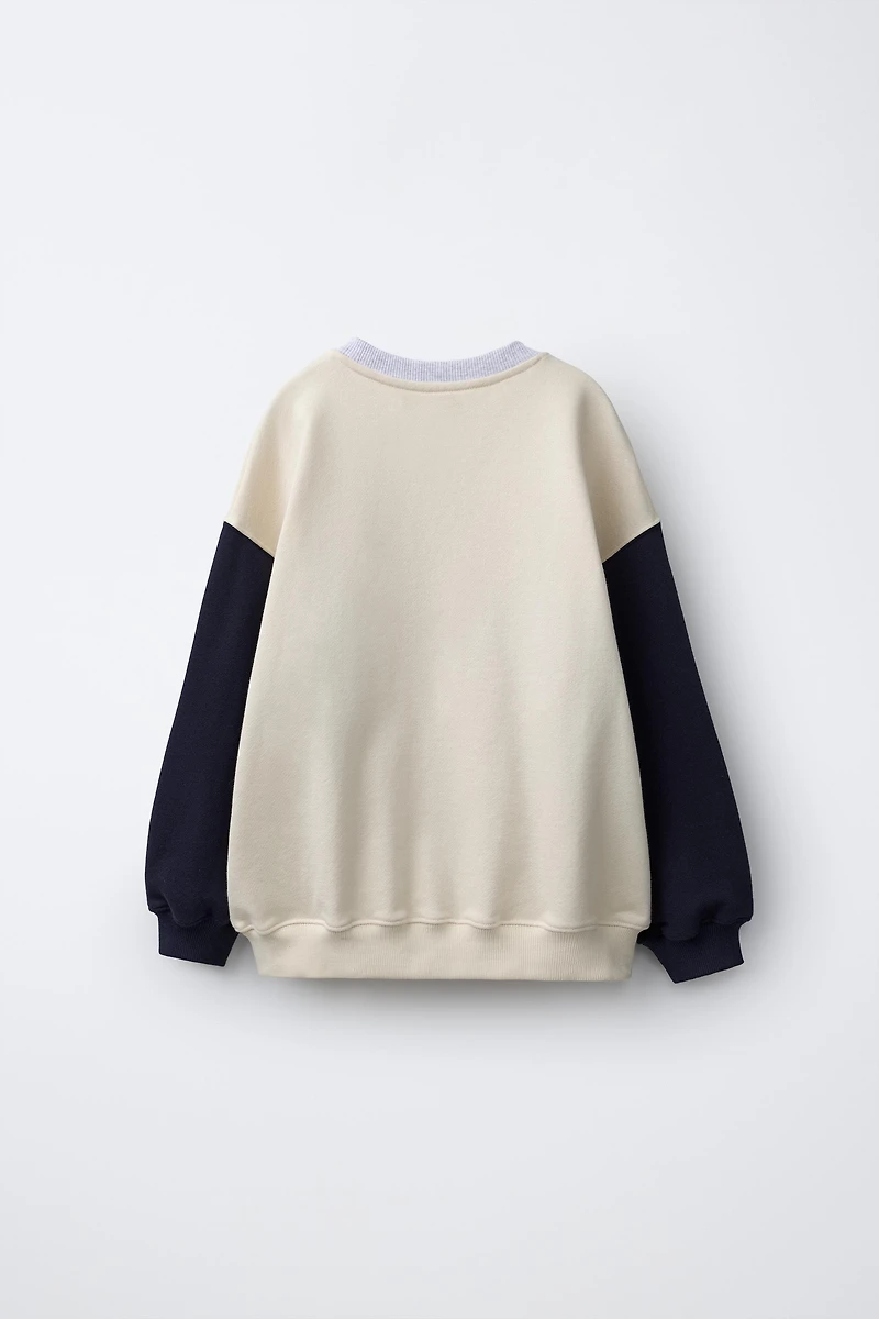 COLOR-BLOCK GRAPHIC SWEATSHIRT