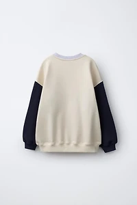 COLOR-BLOCK GRAPHIC SWEATSHIRT