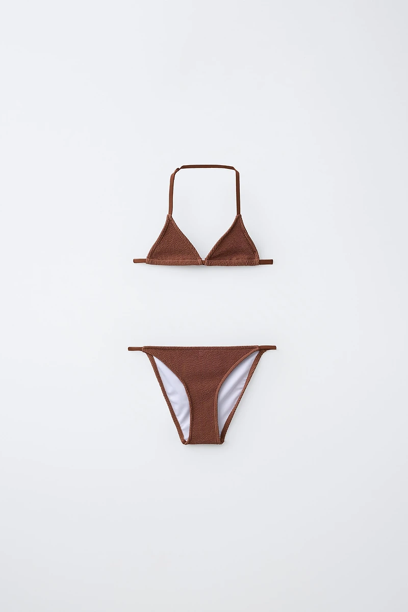 6-14 ANS/ BIKINI TRIANGLE CÔTELÉ